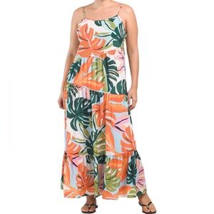 Tropical Print Beach Dress